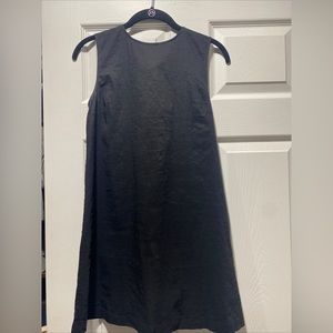 Theory Womens Linen Back Lace Up Crunch Wash Keshelle Dress Black Size 00